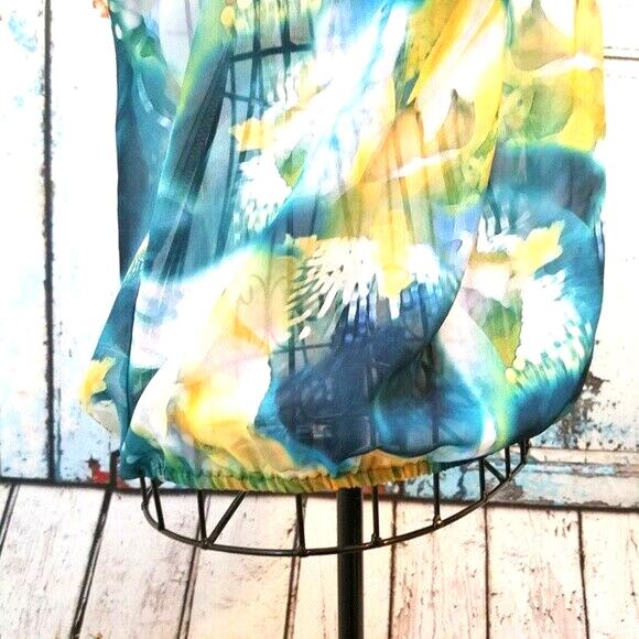 Sheer Top by ANA A New Approach Size S Boho Flutter Sleeve Cottage Fairy Floral - Picture 8 of 9
